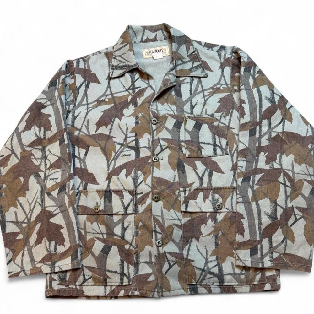 Vintage Ranger Mirage Camo Hunting Shirt Jacket Boxy USA Small 3 Pocket